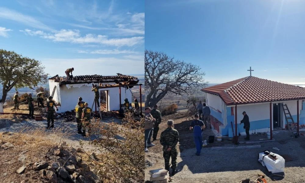 Αλεξανδρούπολη: Ξαναγεννήθηκε απ’ τις στάχτες του το εκκλησάκι του Αγίου Γεωργίου Λουτρών με την βοήθεια των Εθνοφυλάκων